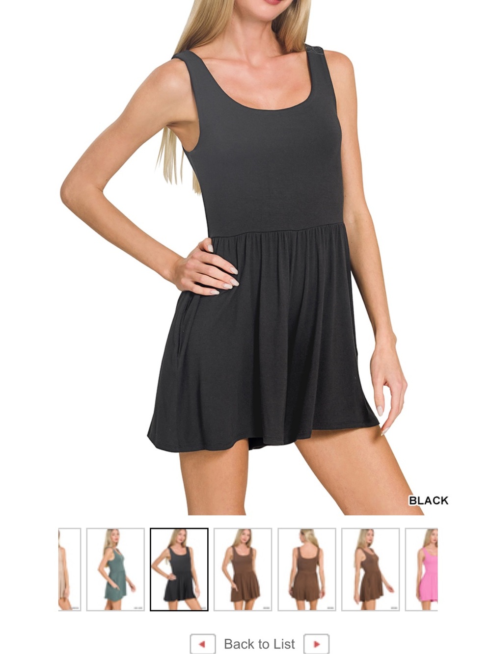 Zenana Outfitters Black Sleeveless Skater Dress